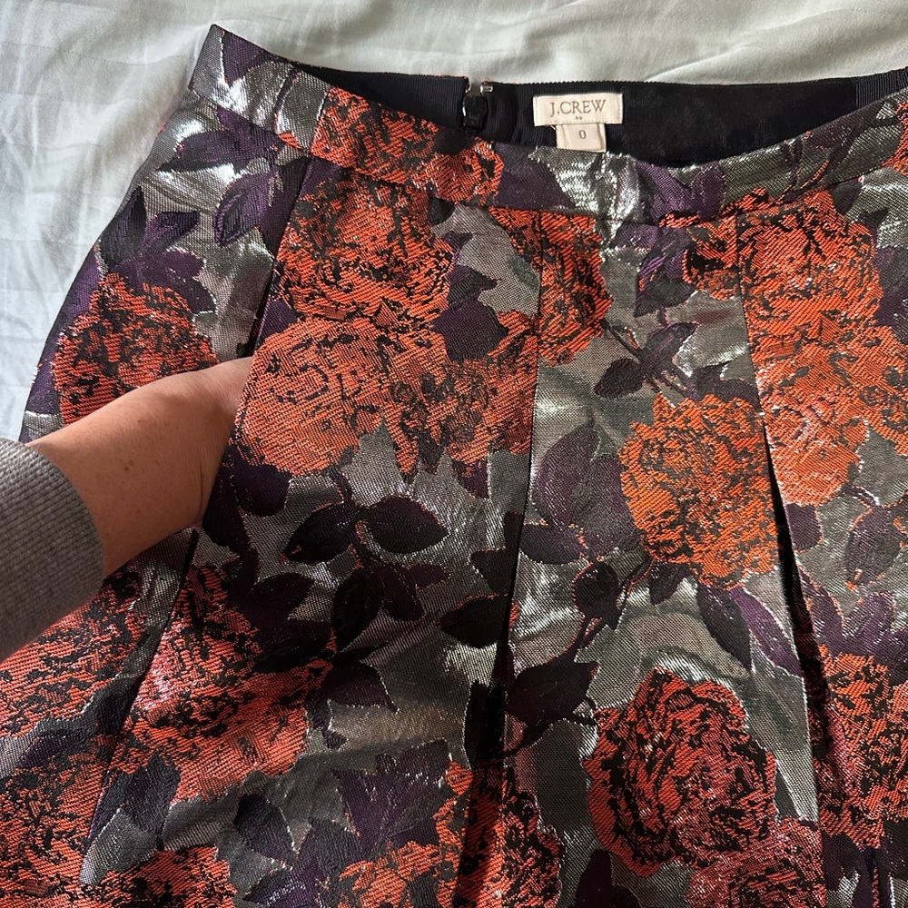 J. Crew A-Line Skirt - Red and Purple Floral